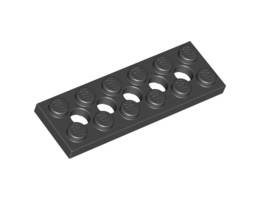 Плочка 2X6 с дупки: {черен}