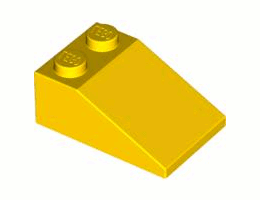 Покривна плочка 2X3/25°: {ярко жълт}