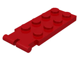 Hinge Plate 2 x 4 - Male (Digger Bucket Holder): {ярко червен}