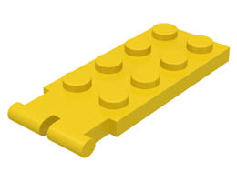 Hinge Plate 2 x 4 - Male (Digger Bucket Holder): {ярко жълт}