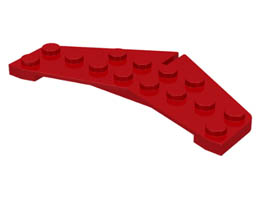 Wedge, Plate 4 x 8 Tail: {ярко червен}