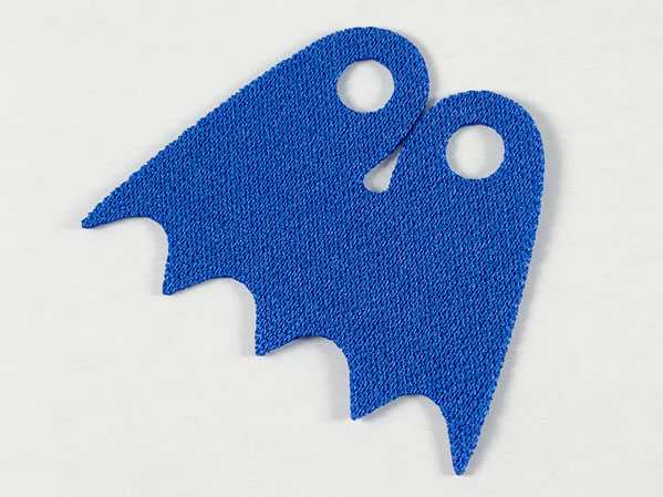 Minifigure Cape Cloth, Short, Scalloped 5 Points (Batman), Tear-Drop Neck Cut - Spongy Stretchable Fabric: {ярко син}