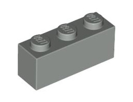 Тухличка 1X3: {сив}