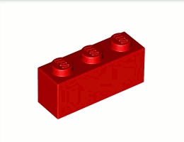 Тухличка 1X3: {ярко червен}