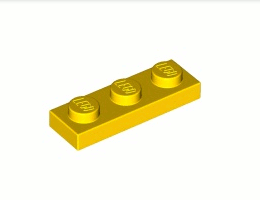 Плочка 1X3: {ярко жълт}