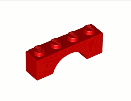 Тухличка с арка 1X4: {ярко червен}