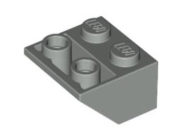Покривна плочка 2X2/45° инверсна (*) с плосък долен пин: {сив}