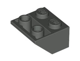Покривна плочка 2X2/45° инверсна (*) с плосък долен пин: {тъмно сив}
