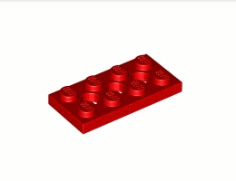 Плочка 2X4, 3XØ4.9: {ярко червен}