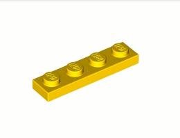 Плочка 1X4: {ярко жълт}