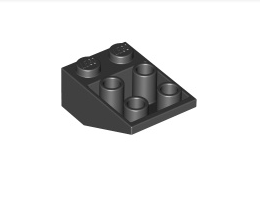 Покривна плочка 2X3/25° инверсна : {черен}