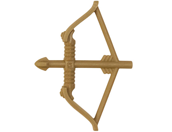 Minifigure, Weapon Bow, Recurve with Wide Flat Limbs, Arrow Drawn: {пясъчно жълт}