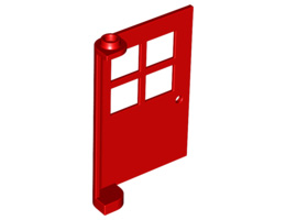 Door 1 x 4 x 5 with 4 Panes: {ярко червен}