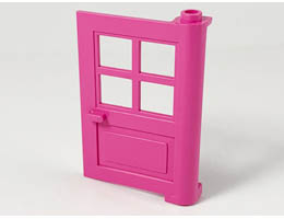 Door 1 x 4 x 5 with 4 Panes: {ярко пурпурен}