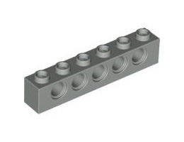 Тухличка 1X6 с 5 отвора, Ø4,9: {сив}