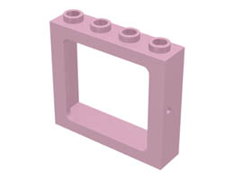 Window 1 x 4 x 3 Train - Hollow Studs: {светло червеникаво-виолетов }
