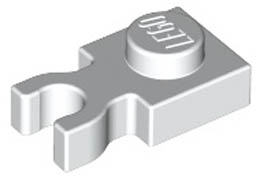 Plate, Modified 1 x 1 with U Clip Thick (Vertical Grip): {бял}