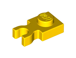 Plate, Modified 1 x 1 with U Clip Thick (Vertical Grip): {ярко жълт}