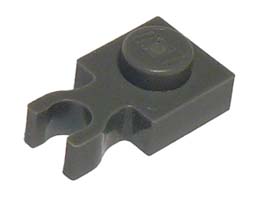 Plate, Modified 1 x 1 with U Clip Thin (Vertical Grip): {тъмно каменно сив}