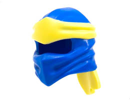 Minifigure, Headgear Ninjago Wrap Type 4 with Molded Bright Light Yellow Headband Pattern: {ярко син}