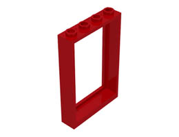 Window 1 x 4 x 5 with Hollow Studs: {ярко червен}