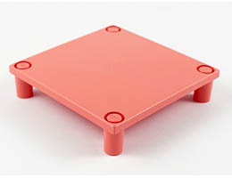 Scala Platform / Table 7 x 7 x 1 1/3 with 4 Legs: {ярко червеникаво-оранжев}