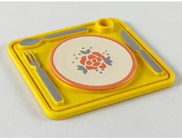 Scala Utensil Tray with Silver Eating Utensils Pattern: {ярко жълт}