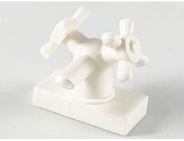 Tap 1 x 2 with Dual Handles, Large / Sink Faucet: {бял}