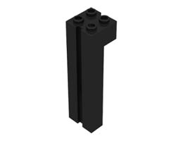 Brick, Modified 2 x 2 x 6 with Groove : {черен}