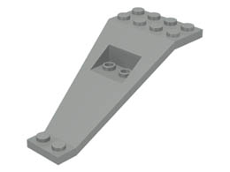 Wing Plate Bi-level 8 x 4 and 2 x 3 1/3 Down: {сив}