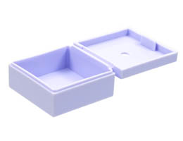 Container, Box 3 1/2 x 3 1/2 x 1 1/3 with Hinged Lid: {светло синьо-виолетов}