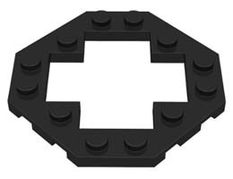Plate, Modified 6 x 6 Octagonal with 4 x 4 Open Center: {черен}
