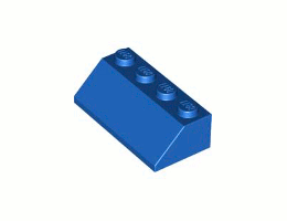 Покривна плочка 2X4/45°: {ярко син}