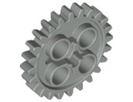 Technic, Gear 24 Tooth (2nd Version - 1 Axle Hole): {сив}
