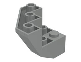Brick, Modified Facet 3 x 3 x 2 Bottom: {сив}