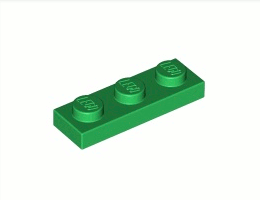 Плочка 1X3: {тъмно зелен}