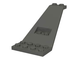 Wing Plate Bi-level 8 x 4 and 2 x 3 1/3 Up: {тъмно сив}