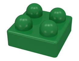 Primo Brick 2 x 2: {тъмно зелен}
