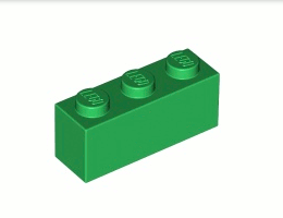 Тухличка 1X3: {тъмно зелен}