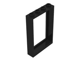 Window 1 x 4 x 5 with Hollow Studs: {черен}