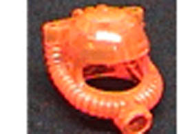 Minifigure, Headgear Helmet Space / Town with Breathing Hose : {прозрачно флуорисциращо червеникаво оранжев}