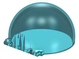 Windscreen 6 x 6 x 3 Canopy Half Sphere with Hinge : {прозрачно светло син}