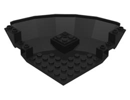 Panel 10 x 10 x 2 1/3 Quarter Saucer Base: {черен}