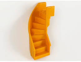 Stairs 6 x 6 x 9 1/3 Curved Enclosed: {ярко жълто-оранжев}