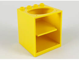 Container, Cupboard 4 x 4 x 4 with Elliptical Hole for Sink: {ярко жълт}