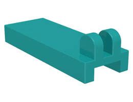 Hinge Tile 1 x 2 1/2 with 2 Fingers on Top: {ярко синьо-зелен}