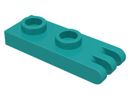 Hinge Plate 1 x 2 with 3 Fingers - Hollow Studs: {ярко синьо-зелен}