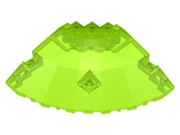 Panel 10 x 10 x 2 1/3 Quarter Saucer Top : {прозрачно флуорисциращо зелен}