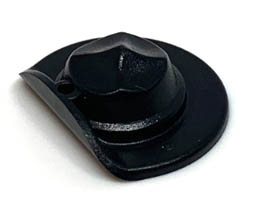 Minifigure, Headgear Hat, Wide Brim Flat: {черен}