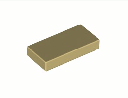 Плоска плочка 1X2 : {тухлено жълт}